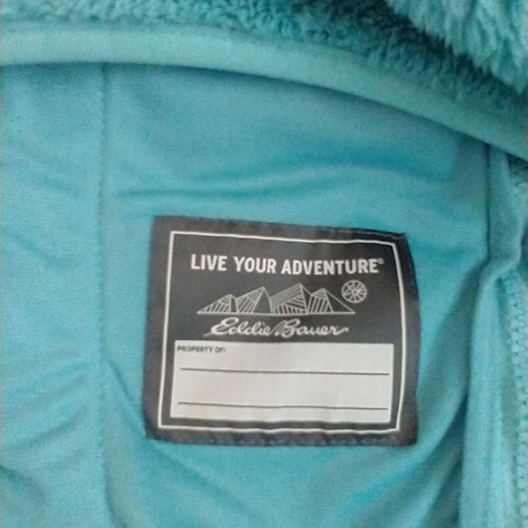 Eddie Baur 2021 Quest Plush Teddy Zip Up Hooded Jacket Teal Size Medium - Picture 3 of 7